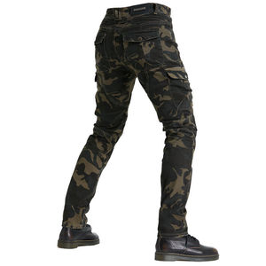 Pantalones vaqueros protectores para motocicleta con armadura extraíble, transpirables y de secado rápido, con múltiples bolsillos para la comodidad de conducción de los hombres - Product Image 3