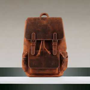 Nueva tendencia Unisex elegante mochila de cuero genuino Cierre de cerrojo con cremallera 20-36L siete bolsillos mochila de aventura estudiantes de moda - Product Image 1