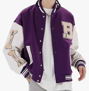 Veste universitaire surdimensionnée d'hiver pour hommes Veste vintage brodée d'université pour hommes - Product Image 5