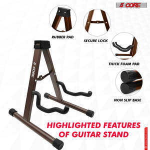 Support de guitare 5 cœurs, 2 pièces, type A, avec bras en mousse souple et base antidérapante en caoutchouc pour guitares acoustiques, électriques et basses - Product Image 6