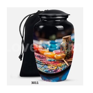 นกฮัมมิงเบิร์ดที่กำลังบินได้ทำจากเงินสลักลายดอกไม้สีม่วงและสีชมพูโกศตกแต่งขนาดใหญ่สำหรับขี้เถ้ามนุษย์พร้อมถุงฟรี - Product Image 2