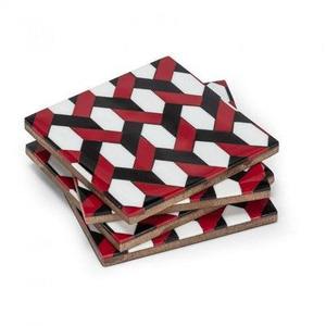 Juego de 2 Posavasos Cuadrados de Madera de Nogal Ecológicos, Grabados, de Estilo Clásico Rústico, Hechos a Mano, de 5 mm de Grosor, para Oficina y Hogar - Product Image 3