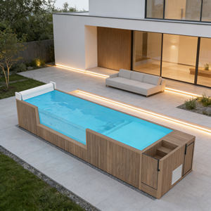 สระว่ายน้ำไฟเบอร์กลาสกลางแจ้งแบบตั้งพื้น ทนทานต่อรังสียูวี ป้องกันการกัดกร่อน ใช้สำหรับแช่น้ำเย็นเพื่อฟื้นฟูร่างกาย - Product Image 1