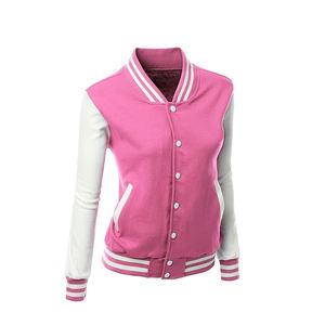 Veste de baseball universitaire personnalisée pour femmes 2025, 100% coton, style streetwear, respirante, hip hop, vestes pour femmes - Product Image 1