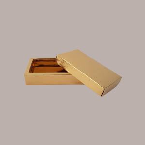 Efecto Cuero Dorado 10 Cajas Chocolate 75x145H35mm para Suministros Fiestas - Product Image 1