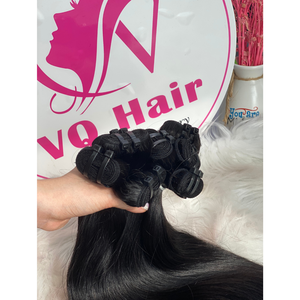 ผมคนบราซิลเป็นมัดผมแท้สีดำแบบไม่ผ่านการทำสารเคมีผมคนบราซิลผมลอนคู่ผม VQ - Product Image 3