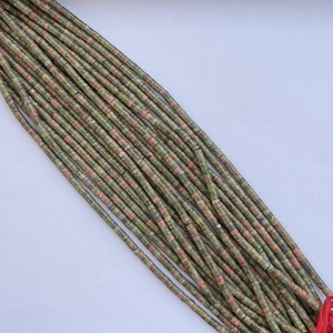 4มม. สีเขียวธรรมชาติ unakite หินเรียบ heishi ลูกปัดสตริง alibaba ใหม่ล่าสุดสต็อก AAA - Product Image 1