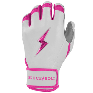 Chrome Series Guantes de bateo de puño corto-Rosa 100% Cuero Diseño único Tarifa al por mayor Brucebolt - Product Image 4