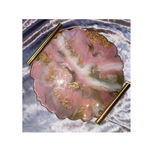 ชุดถาดรองเรซินอีพ็อกซี่สีเขียวแกมน้ำเงิน4ชิ้นถาดเสิร์ฟ - Product Image 5