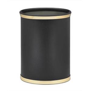 Cesta de basura de metal redonda de alta calidad de latón AK en acabado antiguo dorado para detalles de decoración de hoteles y restaurantes - Product Image 5