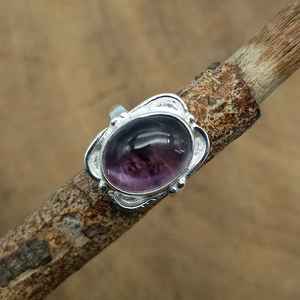 Meilleure vente 925 bague de Bohème en argent Sterling faite à la main améthyste naturelle pierre précieuse diamant 14K personnalisé en gros bijoux fins - Product Image 1