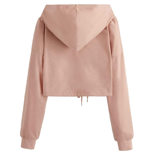 Nueva llegada de las mujeres Crop Top Hoodies más vendidos de las mujeres de algodón Crop Hoodie - Product Image 4
