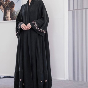 Abaya brodée Dubaï meilleure vente France vêtements islamiques pour femmes prix abordables nouvelles collections d'abaya d'hiver - Product Image 3
