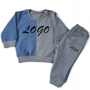 Algodón puro al aire libre al por mayor niños sudadera Jogger conjunto Impresión logotipo personalizado patrón Jogger niños chándales - Product Image 1