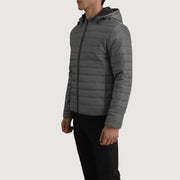 OEM Custom <b>Men</b> High Quality Custom Colors Full Sleeves Hooded Puffer Bubble Jacket Breathable and Comfortable <b>Vest</b> <b>Grey</b> Colour - Product Image 5