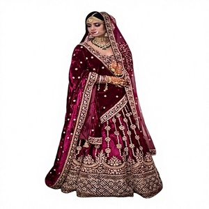 --- Tendance-Élégant-Indien/Pakistanais-Koti avec Lehenga-robe en cristal perles de verre pierre travail pour mariage = 2020 - Product Image 1