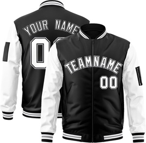 Varsity Jacket Couleurs contrastées Broderie Nom de l'équipe personnalisé Numéro Personnalisé College Bomber Letterman Jacket Dropshipping - Product Image 1