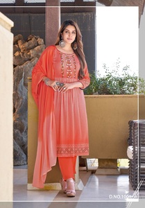 Nuevo Catálogo de Conjuntos de Kurti y Dupatta Nazneen de Algodón Digital Georgette Multicolor de Secado Rápido para Todas las Temporadas, para Exportación Dhwaja - Product Image 6