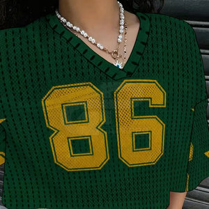 Fashion Forward <b>Women</b> <b>Cropped</b> Football Tops Soft Comfortable Fabric Suitable For Sports And Casual Wear - Product Image 5