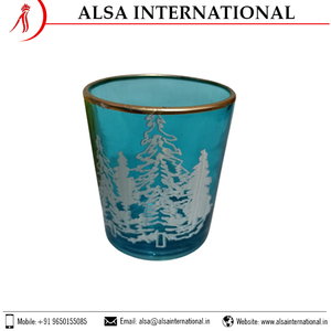 Bougeoir décoratif en verre avec motif imprimé et conception personnalisée à bas prix et tailles disponibles fournisseur en Inde - Product Image 4
