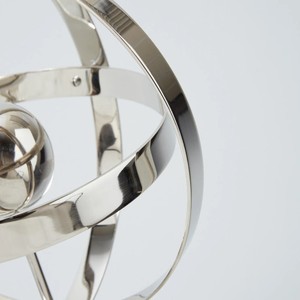 Esfera armilar de Metal pulido plateado, reloj de sol, máquina del mundo, decoración decorativa para el hogar, jardín, oficina, regalo náutico - Product Image 3