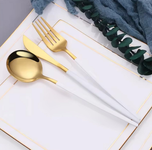 Elegant look cutlery set <b>dinner</b> <b>knife</b> spoon fork stainless steel home kitchen restaurant tableware wedding event decor wholesale - Product Image 1