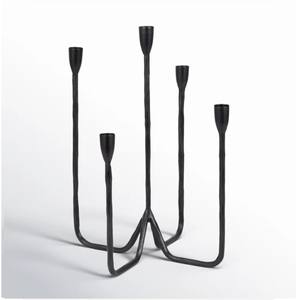 Candélabre en métal noir élégant support de bougie décoratif à plusieurs bras pour un événement de mariage élégant au bureau à domicile et des décorations festives - Product Image 2