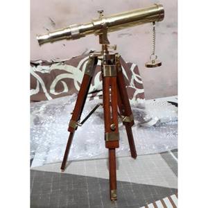 Telescopio de latón macizo de alta calidad en trípode ajustable, reproducción antigua, telescopio de estilo Vintage, decoración de Ciencia - Product Image 1