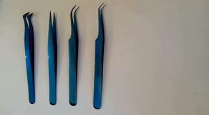 Meilleure vente pince à cils bleu titane acier inoxydable de haute qualité en vrac prix bon marché - Product Image 3