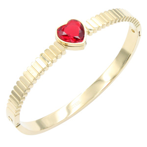 Bracciale di Charm in acciaio inossidabile placcato oro in pietra trasparente macchiato con eleganza elegante - Product Image 2