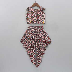 Conjunto de Dhoti Estampado para Niñas Shoryam Fashion, Top Corto Completamente Cosido, Estampado Digital, Ropa Étnica para Fiestas, Festivales, Bodas, Tradicional - Product Image 2