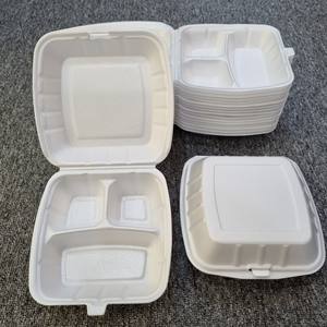 Usine trois compartiments jetables PS mousse récipient alimentaire avec couvercles foodsaver conteneur vente chaude produits 2024 - Product Image 2