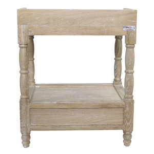 ตู้ข้างเตียงไม้มะม่วงสไตล์ยุโรปสมัยใหม่ ดีไซน์หรูหราแบบเรียบง่าย พับเก็บได้ 2 ลิ้นชัก เคลือบแลคเกอร์ - Product Image 4