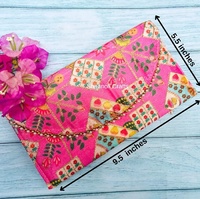 Pochettes de soirée indiennes faites à la main de haute qualité pour femmes, pochettes cadeaux Shagun pour mariages, fermetures à boutons, doublure en soie, style cadeau de retour