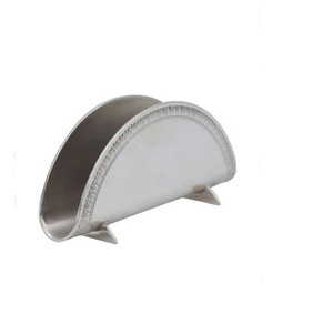 ที่ใส่ผ้าเช็ดปากโลหะที่มีดีไซน์เป็นเอกลักษณ์ชุบสังกะสีพร้อมที่จับไม้ที่ใส่ผ้าเช็ดปากที่บ้านและห้องครัวโรงแรมร้านอาหารของตกแต่ง - Product Image 2