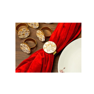 ไม้ม็อบทองเหลืองสุดหรูสำหรับร้านอาหารโรงแรมห่วงรัดผ้าเช็ดปากทรงเปลือกหอยมุก - Product Image 1