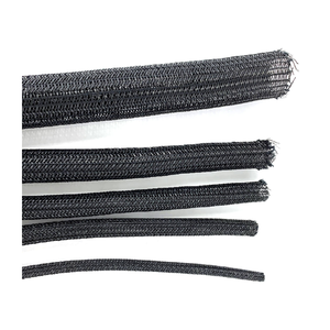 100 FT Expandable Braided Wire Loom – 1/8 Inch Diameter, Black & Red Sleeving, For Cable Management