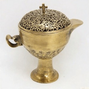 Olla de incienso de latón ligera de devoción, quemador de incienso de Iglesia Vintage para ambiente espiritual ceremonial, incensario colgante para religioso - Product Image 6
