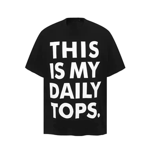 T-shirt pour homme de haute qualité, surdimensionné, épais, court, col ras du cou, nouveau modèle, motif imprimé personnalisé, paiement TT - Product Image 5