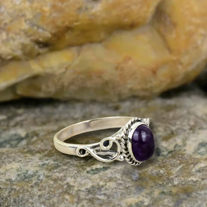 925 argent Sterling améthyste pierre de naissance pierre précieuse bague en cristal fait à la main femmes bijoux anniversaire cadeau parfait pour elle - Product Image 2