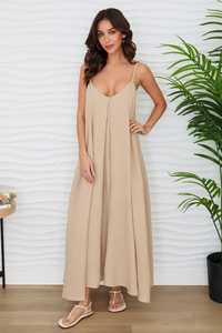 Women's V-Neck Short Sleeve Contrast Color <b>Bohemian</b> <b>Maxi</b> <b>Dress</b> in 100% Cotton - Product Image 5