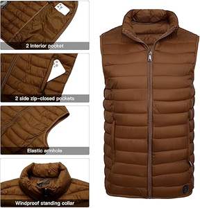 Venta Directa de Fábrica, Chaleco Acolchado con Cremallera Personalizable, Transpirable, de Alta Calidad, Informal, para Hombre, para Invierno, 100% - Product Image 2