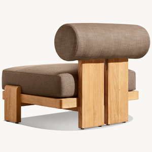 Fauteuil simple durable en bois de teck au style moderne, idéal pour le jardin et l'extérieur - Product Image 1