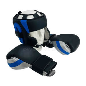 DWELT GEARS Conjuntos de boxeo ganadores de logotipo personalizado de alta calidad Cuero genuino Negro Cordones Sparring Gear Transpirable Cómodo para - Product Image 1