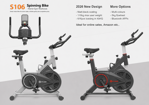 <span class=keywords><strong>Bicicleta</strong></span> de <span class=keywords><strong>Spinning</strong></span> Portátil con Volante de Inercia de 5 kg, Ajustable, para Ejercicio en Interiores, con Conexión <span class=keywords><strong>Bluetooth</strong></span> - Product Image 5