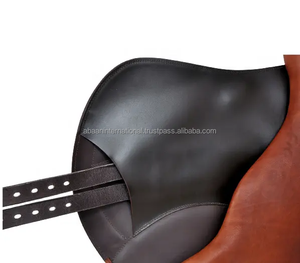 อานม้าหนังแท้สำหรับกระโดดพร้อมที่รองเข่าแบบม้วน อานม้าแบบอังกฤษสำหรับมืออาชีพ อานม้ากระโดดหนังแท้พร้อมที่รองเข่าแบบม้วนบุนวม - Product Image 6