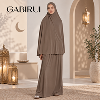 Ensemble 2 pièces de mode modeste pour femmes musulmanes du Ramadan : Khimar et jupe de prière en jersey, Robe Abaya – Direct Usine