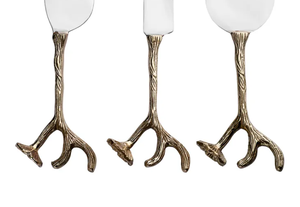 Juego de cuchillos de queso de Metal con mango de diseño de flores y ramas de lujo de acero inoxidable moderno más vendido a precio razonable - Product Image 4
