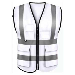 เสื้อกั๊กนิรภัยสะท้อนแสงโพลีเอสเตอร์100% Hi-Vis แบบลำลองโลโก้ตามสั่งสำหรับโกดังก่อสร้างถนนและเครื่องแต่งกายด้านนอก - Product Image 1