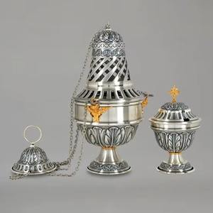 Vente en gros de brûleur d'encens Oud Bakhoor islamique arabe Cadeaux Couleur argent Décoratif Dernier porte-encens arabe Article fantastique - Product Image 5